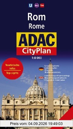 ADAC CityPlan Rom 1 : 8 000: Umgebungskarte. Liniennetzplan. Cityguide. Straßenverzeichnis. Touristische Infos