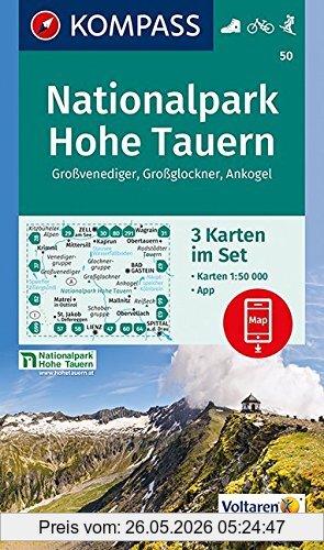 Kompass-Karten GmbH Nationalpark Hohe Tauern, Großvenediger, Großglockner, Ankogel, 3 Wanderkarten 1, 50000 Im Set Inklusive Karte Zur Offline Verwendung In Der ...