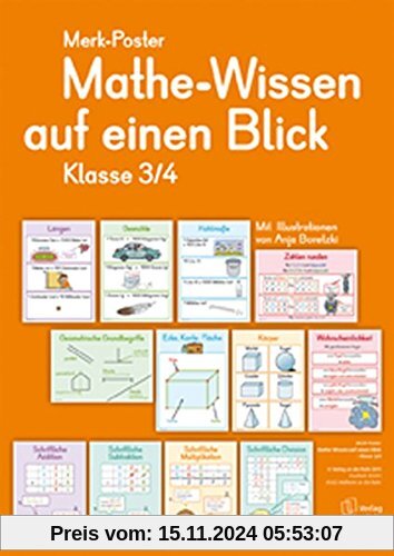 Merk-Poster - Klasse 3/4 - Mathe-Wissen auf einen Blick