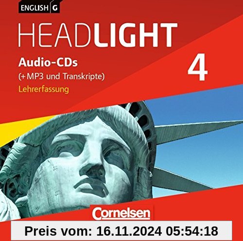 English G Headlight - Allgemeine Ausgabe: Band 4: 8. Schuljahr - Audio-CDs (Vollfassung): Audio-Dateien auch als MP3