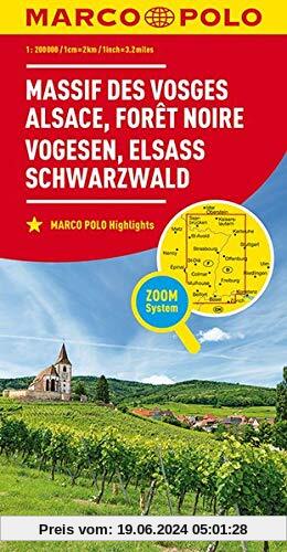 MARCO POLO Karte Frankreich Vogesen, Elsass, Schwarzwald 1:200 000 (MARCO POLO Karten 1:200.000)