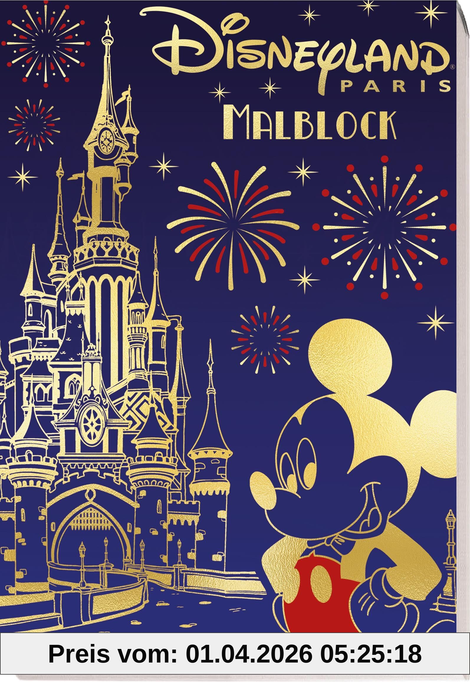 Disney: Disneyland Paris Malblock: Malblock mit Goldfolienprägung und Perforation