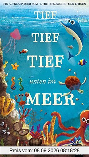 Tief tief tief unten im Meer: Ein Aufklapp-Bilderbuch zum Entdecken, Suchen und Lernen