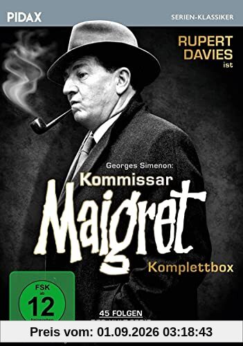 Kommissar Maigret - Komplettbox / 45 Folgen der legendären Kult-Serie mit Rupert Davies nach den Romanen von Georges Simenon (Pidax Serien-Klassiker) [15 DVDs]