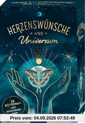 Herzenswünsche ans Universum: 78 Kärtchen mit Anleitungsbuch | Wunderschöne Kartenbox mit Impulsen und Tipps zur Wunscherfüllung