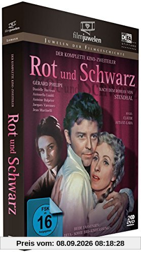 Rot und Schwarz - Der komplette Kino-Zweiteiler mit Gérard Philipe (DDR-Fassung plus BRD-Kinofassung) - Filmjuwelen [3 DVDs]