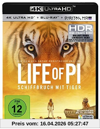Life of Pi - Schiffbruch mit Tiger  (+ 4K Ultra HD-Bluray) [Blu-ray]