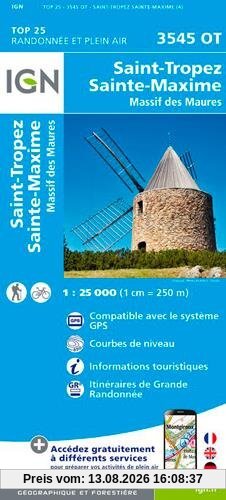 Saint Tropez Sainte-Maxime. Massif des Maures 1:25 000