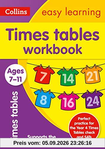 Times Tables Workbook Ages 7-11: New Edition (Collins Easy Learning)