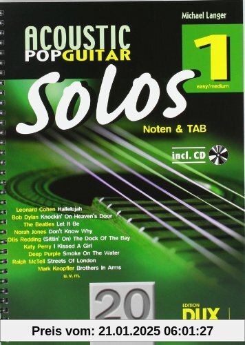 Acoustic Pop Guitar Solos 1: Noten & TAB - easy/medium