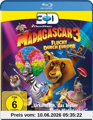 Madagascar 3 - Flucht durch Europa [3D Blu-ray]