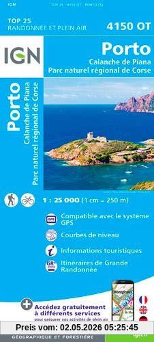 Porto Calanche de Piana Parc National de Corse 1 : 25 000