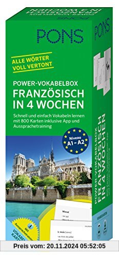 PONS Power-Vokabelbox Französisch - Schnell und einfach Vokabeln lernen mit 800 Karten inklusive App und Aussprachetrain