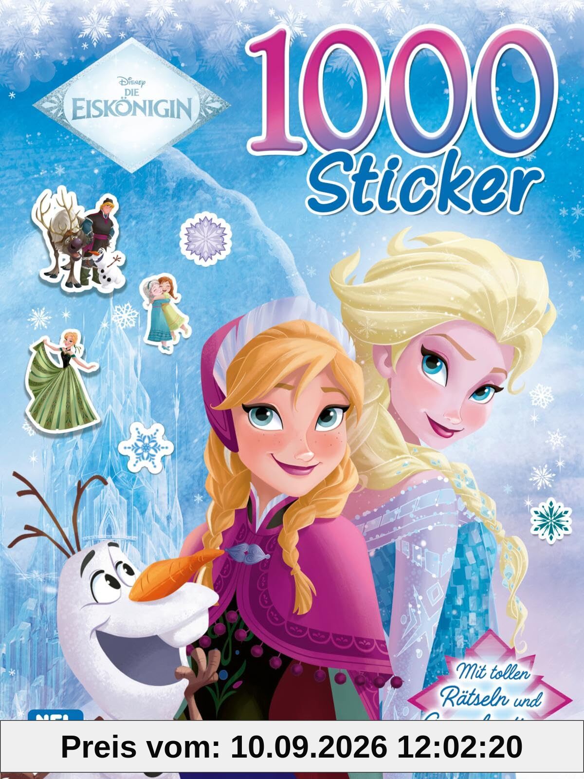 Disney Die Eiskönigin: 1000 Sticker: Mit tollen Rätseln und Ausmalmotiven | Buntes Beschäftigungsbuch für Kinder ab 4 Jahren