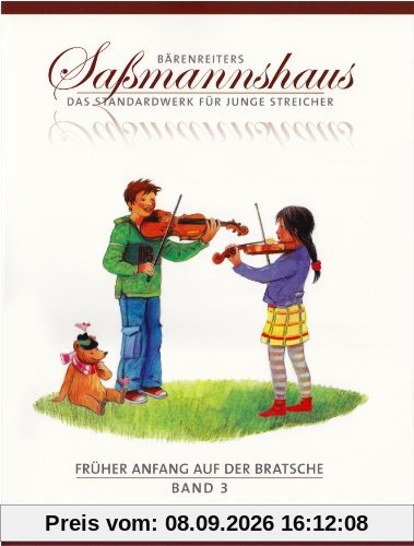 Früher Anfang auf der Bratsche 3, Frühes Duospiel: Die Bratschenschule für Kinder ab 4 Jahre. Tänze und Spielstücke in verschiedenen Tonarten aus alter und neuer Zeit. 13 Übungen mit 88 Spielstücken