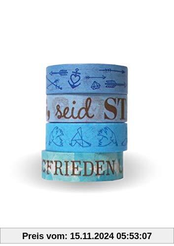 Washi Tapes Set Himmelblau: »Suche den Frieden und jage ihm nach!«