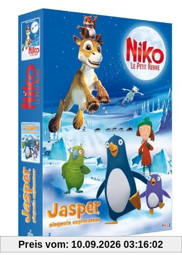Coffret special hiver : japser pingouin explorateur ; niko le petit renne [FR Import]