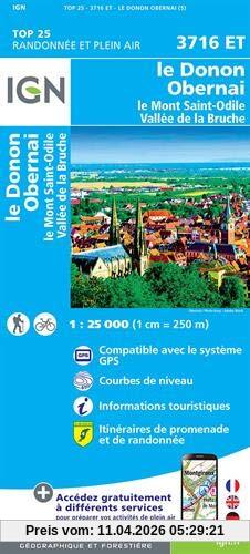 Le Donon.Obernai.Mont-Sainte-Odile.Vallée de la Bruche 1:25 000