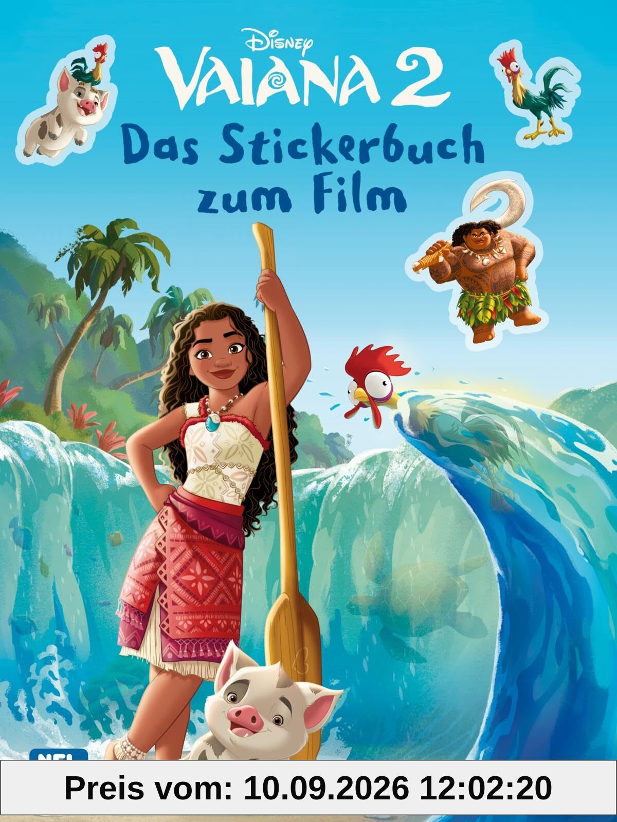 Vaiana 2: Das Stickerbuch zum Film: Viele Sticker, Rätsel und Ausmalbilder mit Vaiana und Maui ab 3 Jahre