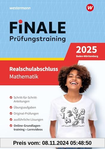 FiNALE Prüfungstraining Realschulabschluss Baden-Württemberg: Mathematik 2025 Arbeitsbuch mit Lösungsheft und Lernvideos