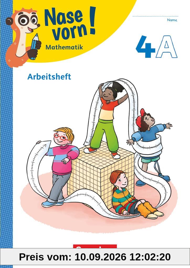 Nase vorn! - Lehrwerk für Mathematik - Ausgabe 2023 - 4. Schuljahr: Arbeitsheft - Teil A und B - Mit Kartonbeilagen und digitalen Medien