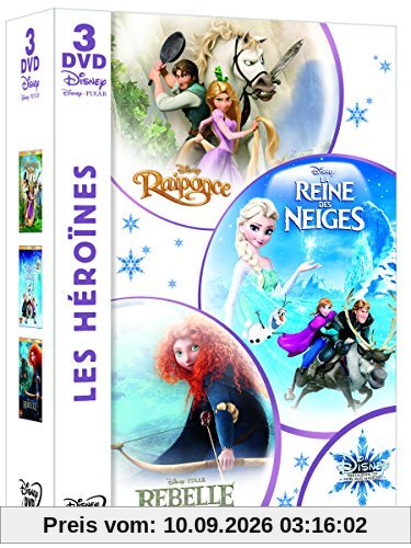 Coffret héroïnes : la reine des neiges ; raiponce ; rebelle [FR Import]