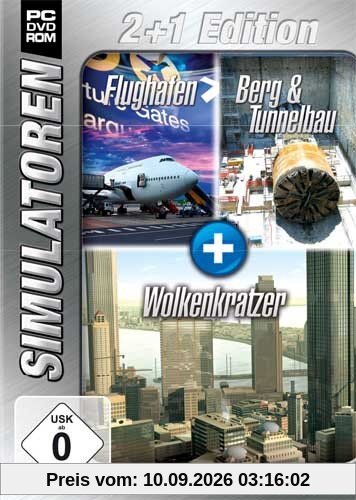 Simulator Bundel: Flughafen, Berg- und Tunnelbau, Wolkenkratzer Sim 2+1 Blue