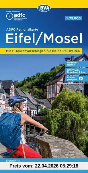 ADFC-Regionalkarte Eifel/ Mosel, 1:75.000, mit Tagestourenvorschlägen, reiß- und wetterfest, E-Bike-geeignet, GPS-Tracks-Download (ADFC-Regionalkarte 1:75000)