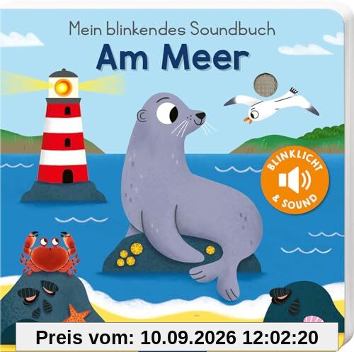 Mein blinkendes Soundbuch – Am Meer: Sound mit 1 LED | Innovatives Pappbilderbuch mit Sound und Licht für Kleinkinder ab 12 Monaten