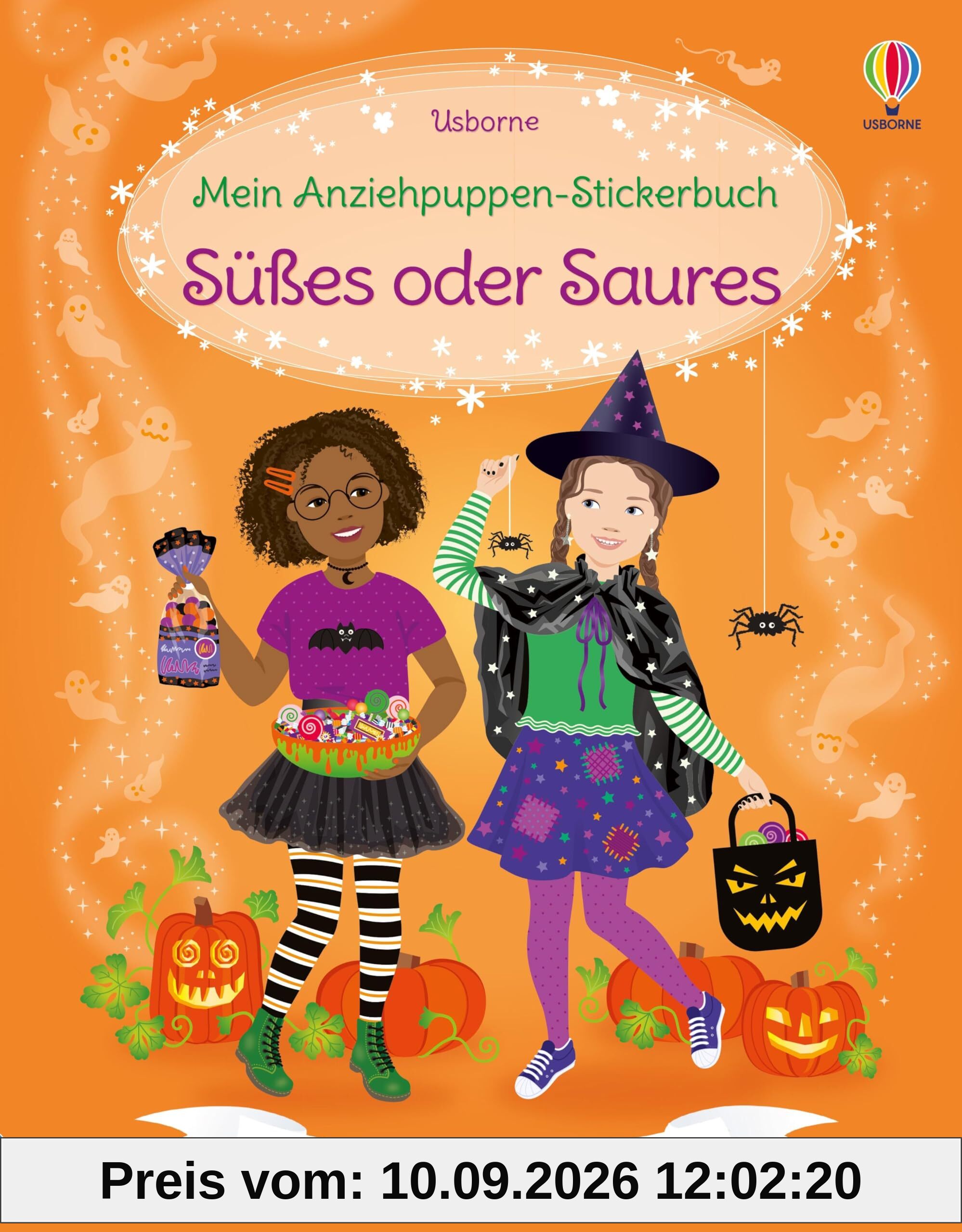 Mein Anziehpuppen-Stickerbuch: Süßes oder Saures: Stickerheft mit über 210 Anzieh-Stickern – Stickervergnügen ab 5 Jahren