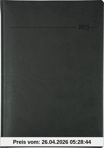 Manager-Timer XL Tucson schwarz 2023 - Cheftimer A4 (21,7x30,3 cm) - 1 Woche 2 Seiten - 160 Seiten - Tucson-Einband - Alpha Edition