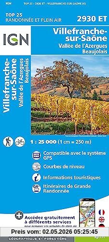 2930ET Villefranche-Sur-Saône - Vallée de l'Azergues - Beaujolais 1 : 25 000