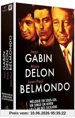Coffret gabin, delon, belmondo ; un singe en hiver ; melodie en sous-sol ; le clan des siciliens [FR Import]