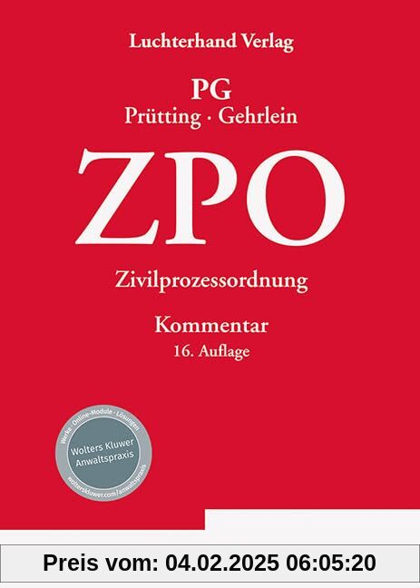 ZPO Kommentar: Zivilprozessordnung – Kommentar