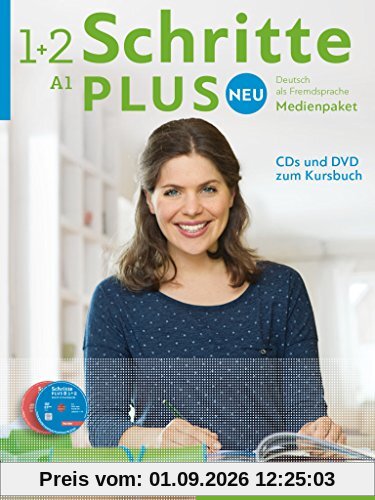 Schritte plus Neu - Deutsch als Fremdsprache, Bd.1+2 : Medienpaket, 5 Audio-CDs und 1 DVD zum Kursbuch