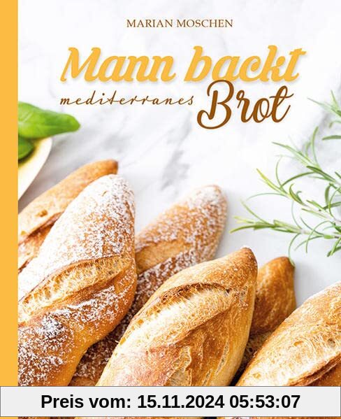 Mann backt mediterranes Brot