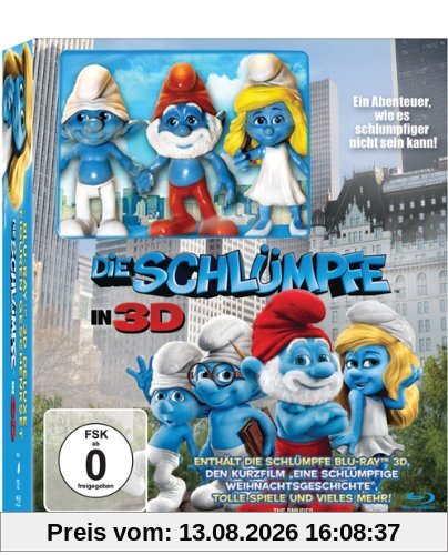 Die Schlümpfe in 3D (inkl. 2D Version, Eine schlumpfige Weihnachtsgeschichte, Figuren, Steelbook) [Blu-ray 3D]