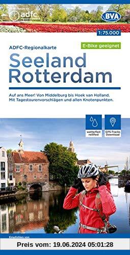 ADFC-Regionalkarte Seeland Rotterdam 1:75.000, reiß- und wetterfest, GPS-Tracks Download - E-Bike geeignet: Auf ans Meer