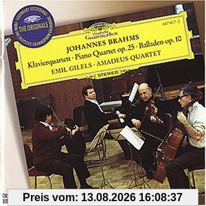 Brahms: Klavierquartett op.25/Balladen op.10