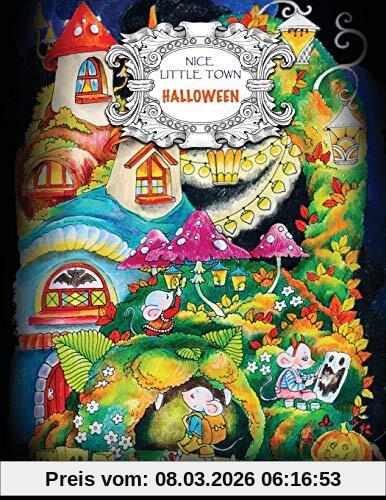 Tatiana Bogema (Stolova) Nice Little Town - Halloween, Adult Coloring Book (Stress Relieving Coloring Pages, Coloring Book For Relaxation)