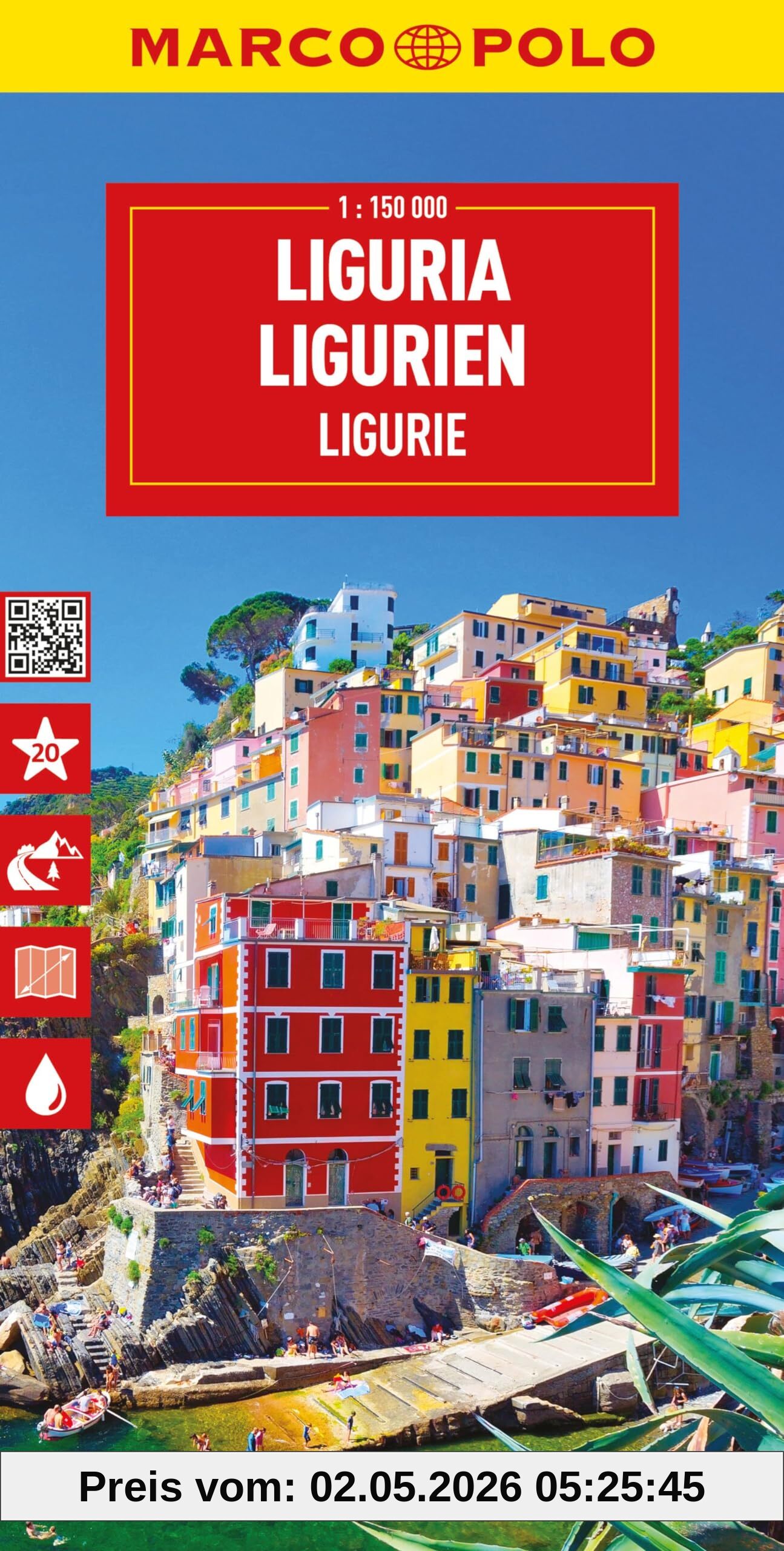 MARCO POLO Reisekarte Italien 05 Ligurien 1:150.000: wegenkaart 1:150.000