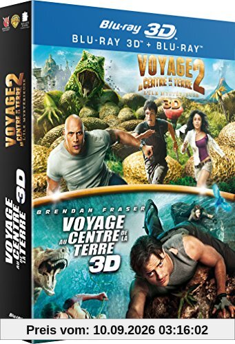 Voyage au centre de la Terre + Voyage au centre de la Terre 2 : l'île mystérieuse [Blu-ray 3D]