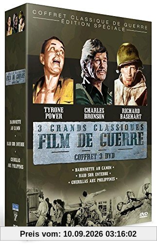3 grand classiques films de guerre: Baïonnette au canon / Raid sur entebbe / Guérillas aux philippines [FR Import]