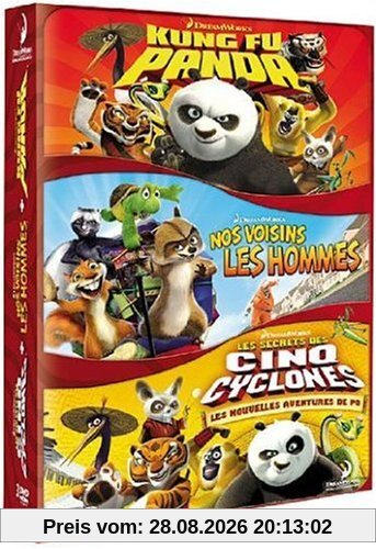 Coffret dreamworkls : kung fu panda ; les secrets des 5 cyclones ; nos voisins les hommes [FR Import]