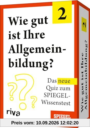 Wie gut ist Ihre Allgemeinbildung? 2: Das neue Quiz zum SPIEGEL-Wissenstest. Das perfekte Geschenk zu Geburtstag oder Weihnachten für alle Quizfans. Schule dein Allgemeinwissen