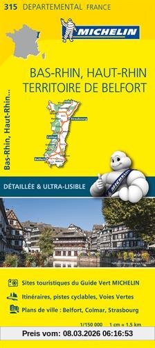 Collectif Michelin Carte Bas-Rhin, Haut-Rhin, Territoire De Belfort Michelin