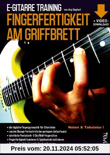 E-Gitarre Training - Fingerfertigkeit am Griffbrett (Noten & Tabulatur) finger-fitness for guitar - Fingergymnastik - wa