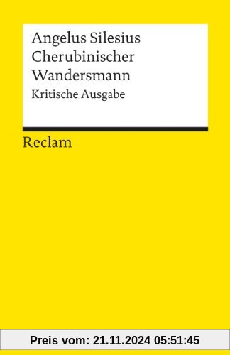 Cherubinischer Wandersmann: Kritische Ausgabe