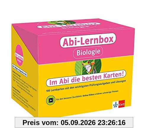 Klett Abi-Lernbox Biologie: 100 Lernkarten mit den wichtigsten Prüfungsaufgaben und Lösungen