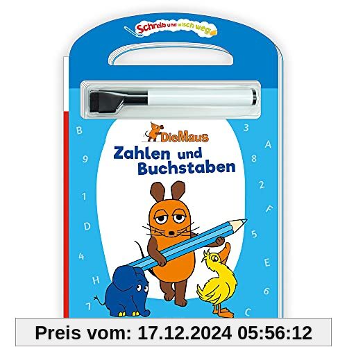 Trötsch Die Maus Schreib und wisch weg Pappenbuch Zahlen und Buchstaben: Übungsheft Lernheft Vorschule Grundschule